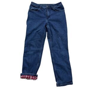 Duluth Trading Co Flannel Lined Jeans Women’s 8 Blue Straight 30x31 Warm READ